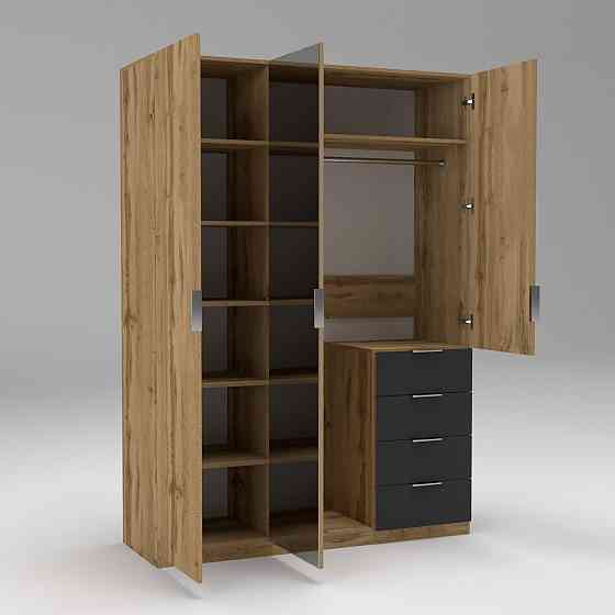 Шафа Крістал 2, Дуб Аппалачі/Антрацит, 1500х520х2100 Львів