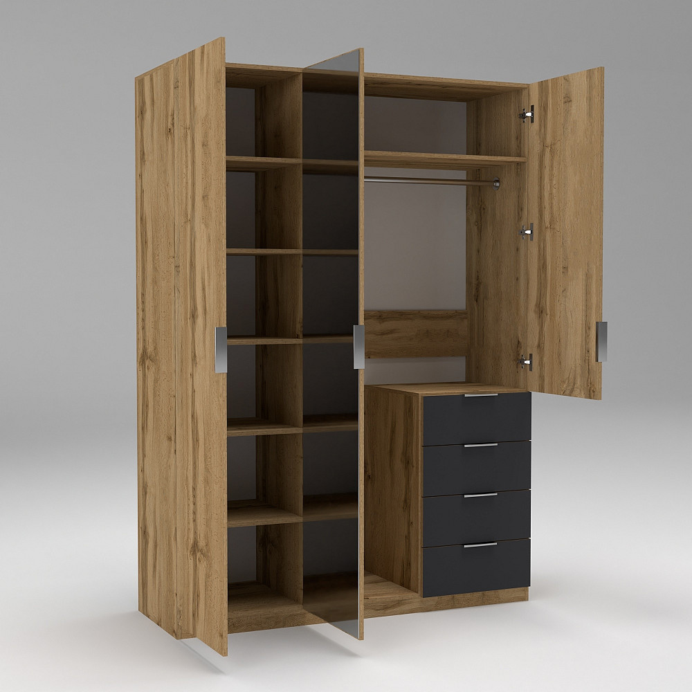 Шафа Крістал 2, Дуб Аппалачі/Антрацит, 1500х520х2100 Львів - фото 4