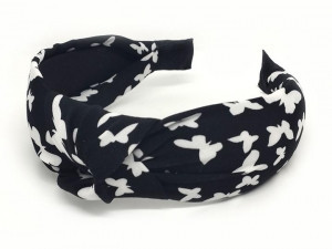 Обруч чалма для волос черный Бабочки Киев - изображение 1