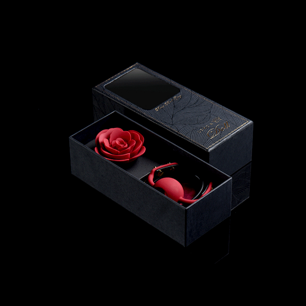 Кляп троянда із силікону та італійської шкіри Rose Ball Gag UPKO Sex Aura Київ - фото 8