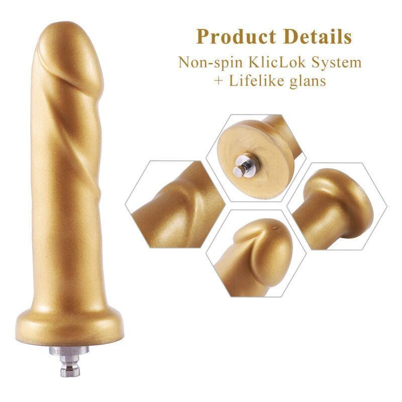 Золотий фалоімітатор Hismith 6.8″ Golden Silicone Dildo, система KlicLok Sex Aura Київ - фото 3