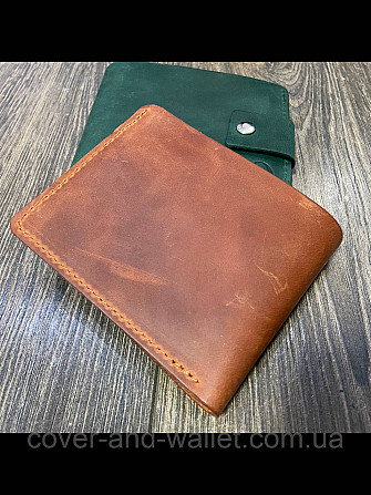 Коричневый мужской кошелек из натуральной кожи ручной роботы GP Leather Киев - изображение 8