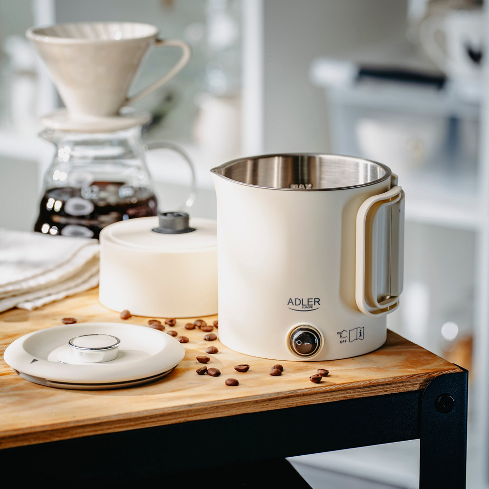 Електрочайник Adler AD 1388b дорожній 650Вт/ 0.8л/ подвійні стінки/ автовимкнення/бежевий Вінниця - фото 3