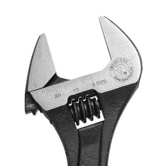 Розвідний ключ 200 мм INTERTOOL XT-0058, Cr-V, чорний - Інструмент, що працює на результат Львів