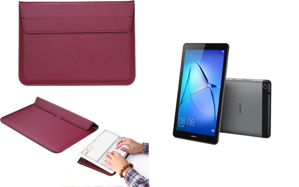 Чохол-конверт VitoCase для Huawei Mediapad T3 7 (BG2-U01), з функцією підставки для планшета Бордовий Київ - фото 1