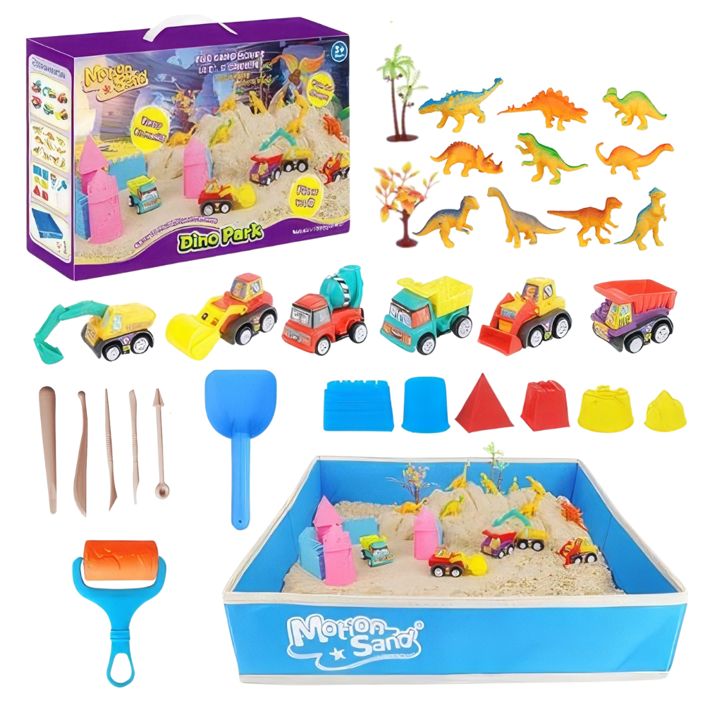 Пісок кінетичний для дітей “Парк динозаврів”, маса для ліплення набір для творчості з формами для ліплення Кам'янець-Подільський - фото 1