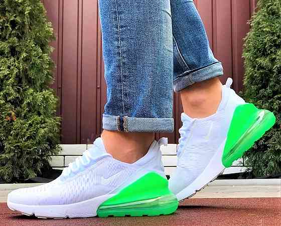 Кросівки Nike 270 Чоловічі Білі з Амортизацією Зелені Найк (розміри: 42,43,44,45) Дніпро