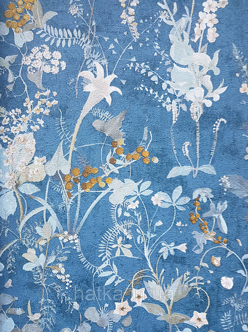 Обои виниловые на флизелине AS creation The Bos 0.53х10 растения листья цветы ягоды бирюзовые желтые Киев - изображение 2