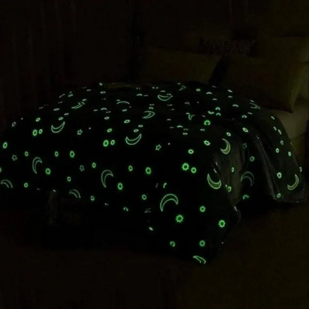 Плед-покривало Magic Blanket, що світиться в темряві (150х100см, мікрофібра, зірки) без упаковки Одеса - фото 9
