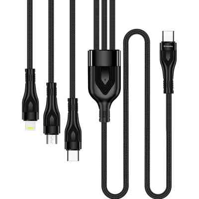 Дата кабель USB 2.0 AM to Lightning + Micro 5P + USB-C 1.2m 3.0A (PD60W data) Black ColorWay (CW-CBPDU3060-BK) Винница