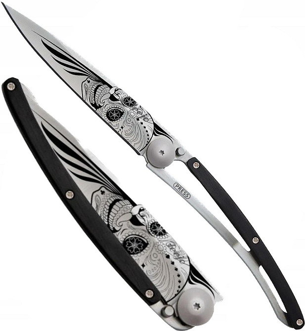 Універсальний Складаний Ніж з лазерним гравіюванням Латиноамериканський череп Deejo "37 грам" (1CB000021) Сталь Нововолинськ - фото 1