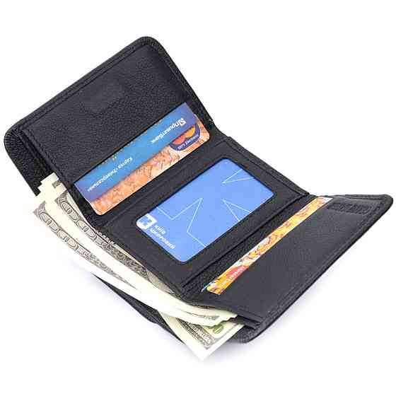 Гаманець для жінок з натуральної шкіри горизонтального формату ST Leather 22722 Чорний Київ