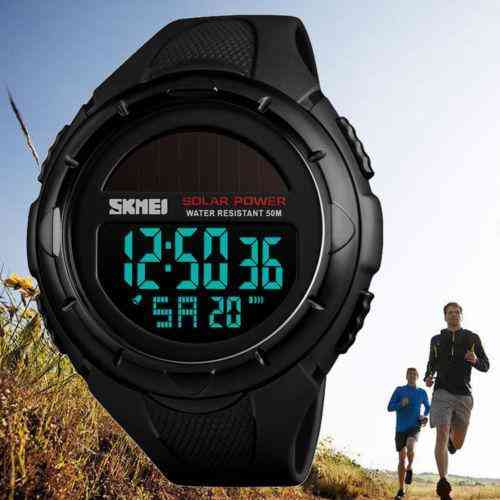 Мужские спортивные наручные часы Skmei 1405 Solar на солнечной батарее  Черный Киев