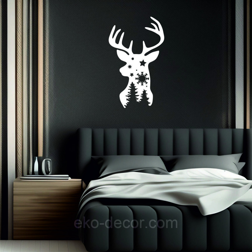Декоративное настенное Панно «Олень», Декор на стену 110*66 см, Белый Киев - изображение 7