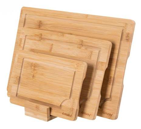 Набор бамбуковых кухонных досок 3 шт с подставкой Ruhhy (26265) Нововолынск - изображение 4