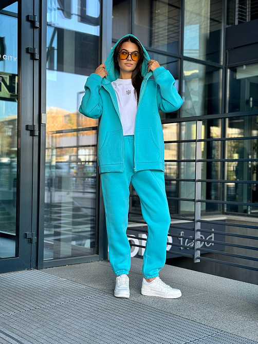 Женский спортивный костюм на флисе Голубой 46/48 Харьков - изображение 7