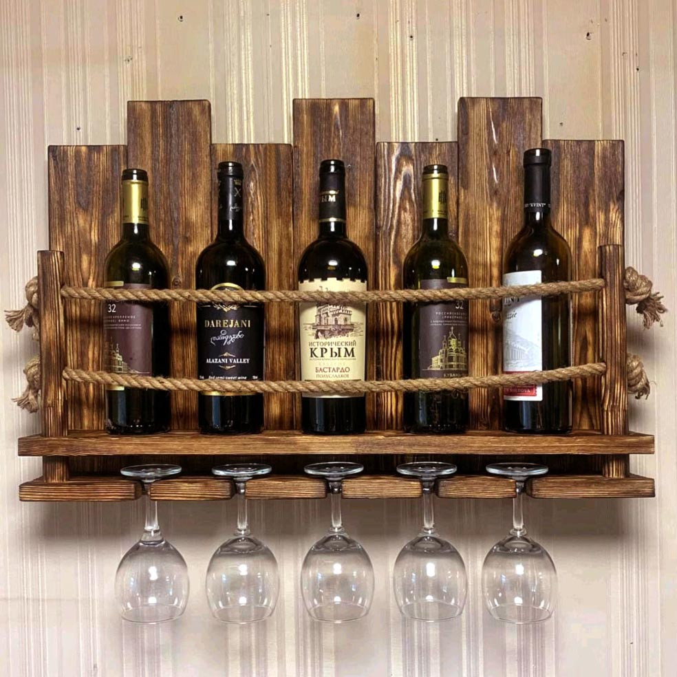 Настінна винна полиця "Туміна" трюфель Миколаїв - фото 1