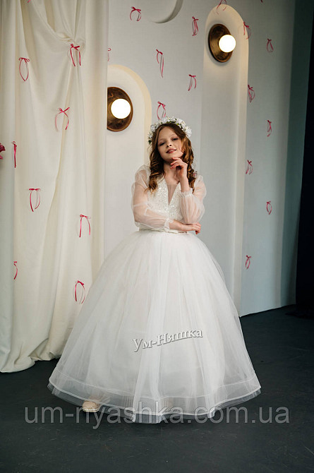 Белое нарядное платье 134-146 Кривой Рог - изображение 8