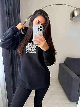 Жіночий теплий костюм-двійка: кофта та лосини двосторонній Polar Фліс + дайвінг на флісі Чорний, 46/48 Одеса