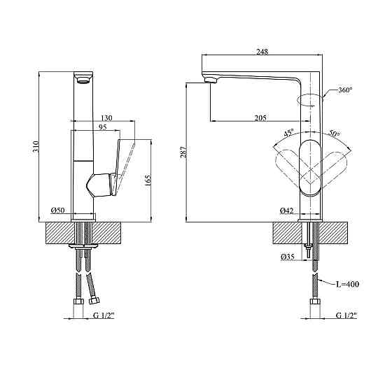 Змішувач для кухні Kroner Element 211512A-0101 Київ