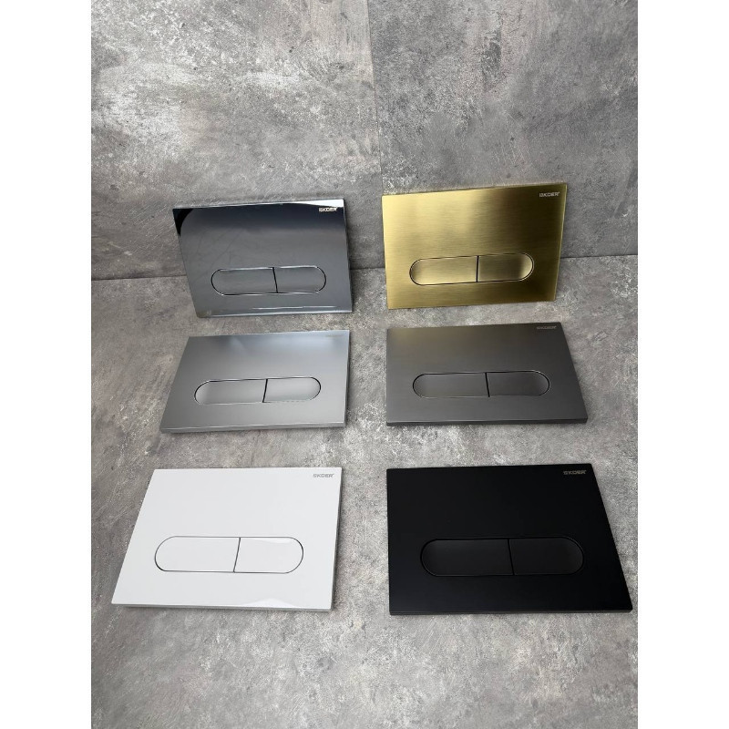 Панель змиву Koer KT-0608-12 240x160x10mm пластик., кнопка закруглена (колір матове золото) (KR6126)   ( 24359 ) Харків - фото 2