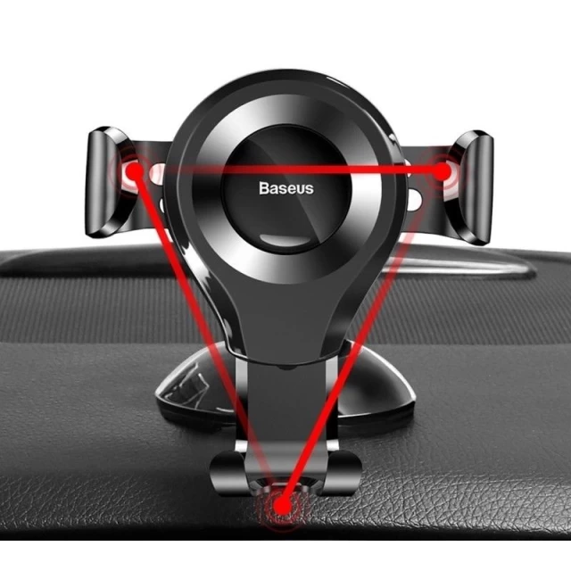 Автотримач для телефона Baseus Osculum Type Gravity Car Mount Black Ковель - фото 5