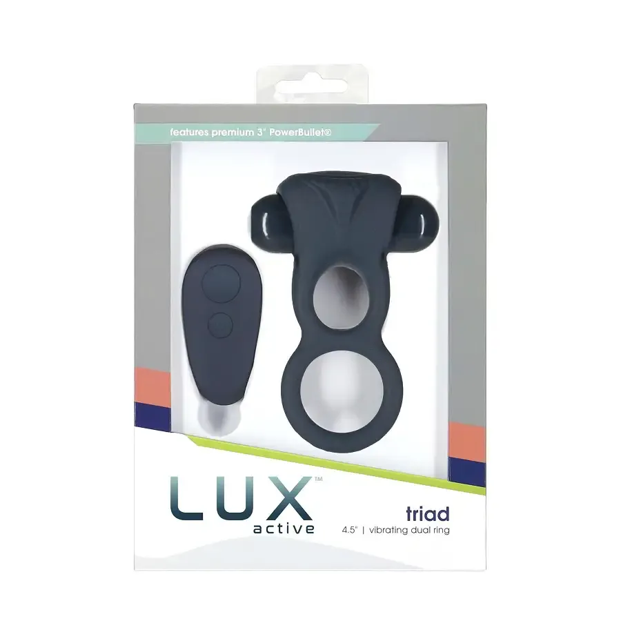 Подвійне ерекційне кільце з вібрацією Lux Active-Triad - Vibrating Dual Cock Ring, пульт ДК Львов - изображение 7