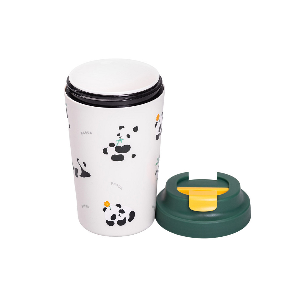 Yiwu Термочашка Panda з порцелянаовою колбою 380 мл Зелена HP-14-12GR Киев - изображение 3