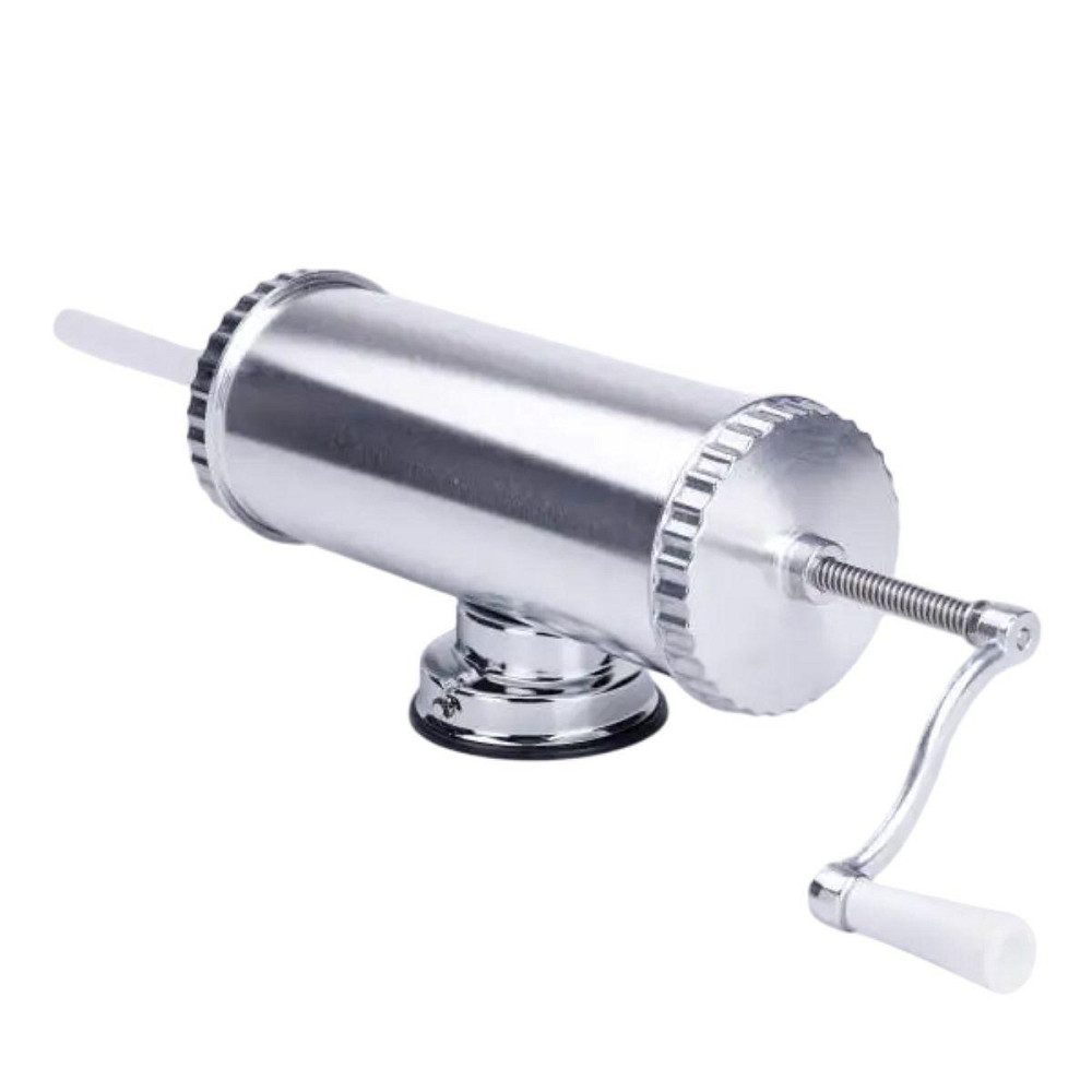 Шприц для колбасы ручной 11×30 см горизонтальный колбасный шприц 2 л для фарша 3 насадки 16788-2 Киев - изображение 2