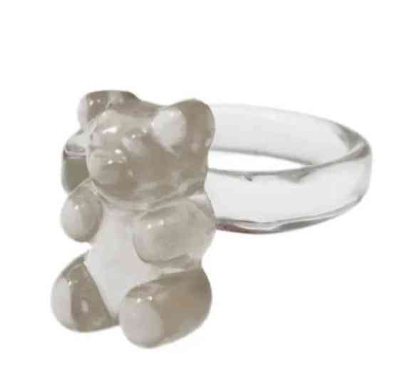 Кольцо для детей с мишкой прозрачное - окружность 4,5см (не регулируется), пластик Киев