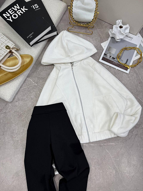 Женский теплый повседневный костюм двусторонний полар Флис Белый, 50/52 Одесса - изображение 1