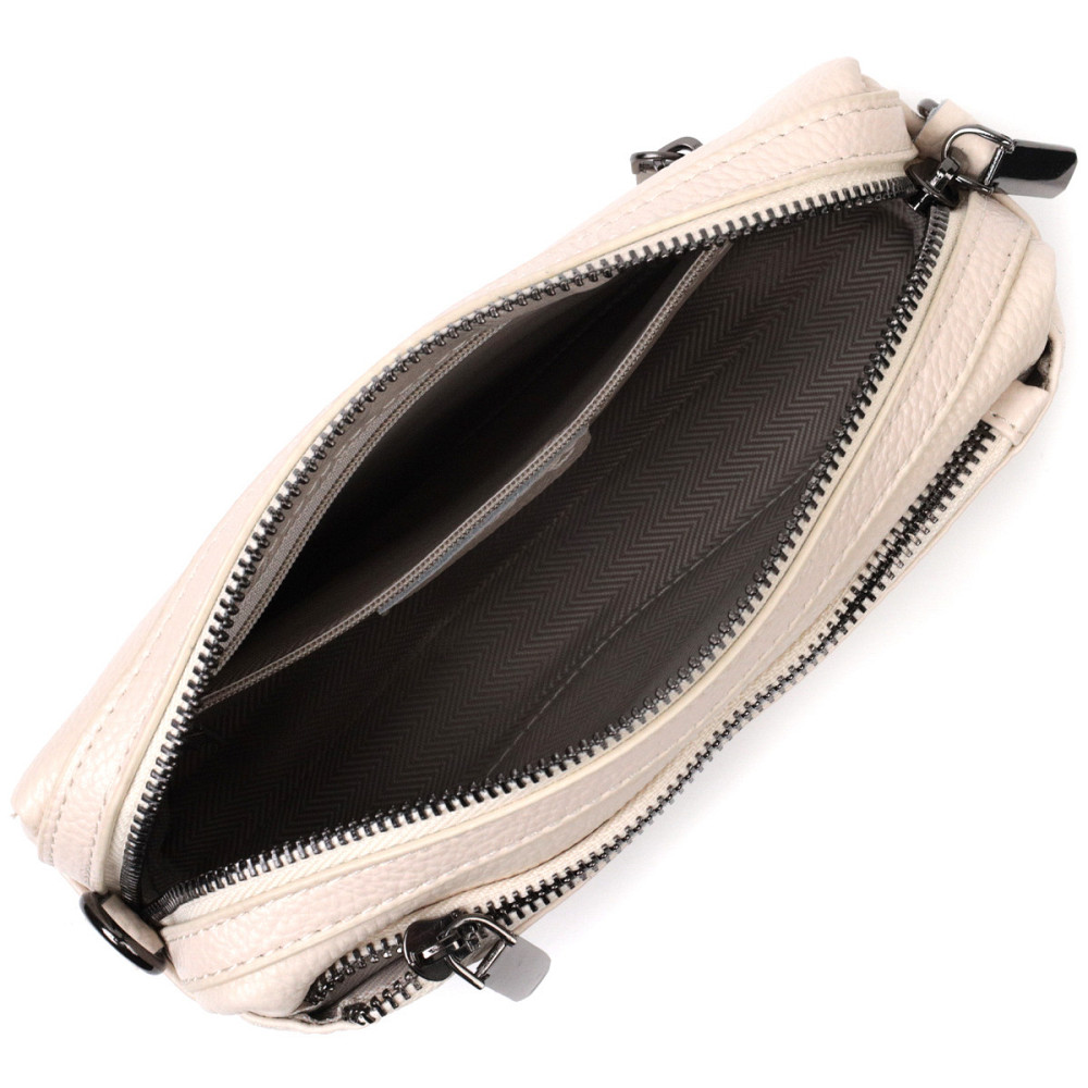 Сумка-клатч для жінок із м'якої натуральної шкіри Vintage 22376 Біла Київ - фото 6