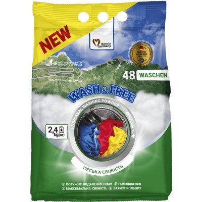 Стиральный порошок Wash&amp;Free Universal Горная свежесть 2.4 кг (4262396143204) Винница - изображение 1