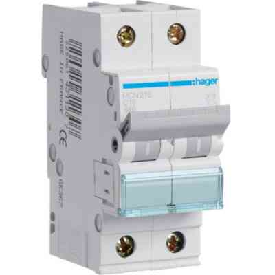 Автоматичний вимикач Hager 2-п. C 16A (6kA) 2M (A) (MCN216) Вінниця