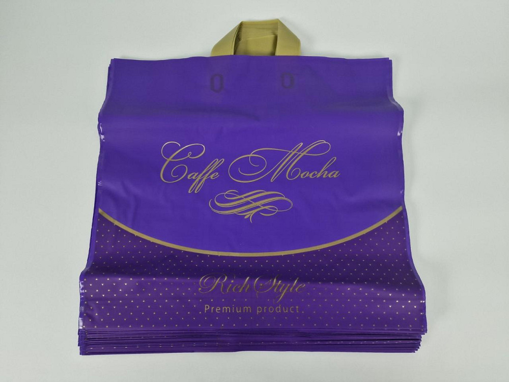 Пакет із петльовою ручкою 45*43(65 мкм)"Кава Моко фіолет Ренпако (25 шт.) Харків - фото 1