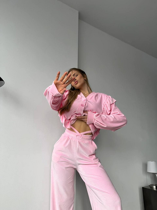 Жіночий ніжний костюм двійка: кофта і штани з велюру Одеса - фото 7