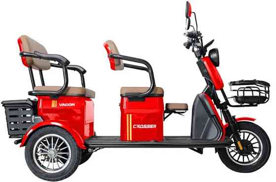Електротрицикл Crosser TR-4 VAGON (1000вт 72 в 24ан)  - Червоний. Харків