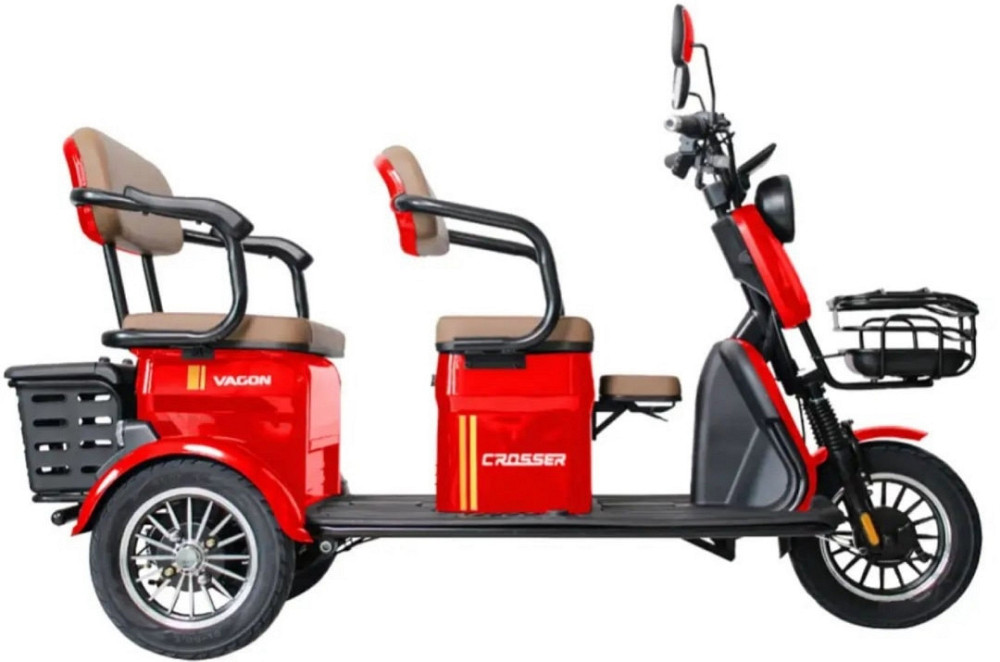 Електротрицикл Crosser TR-4 VAGON (1000вт 72 в 24ан)  - Червоний. Харків - фото 2