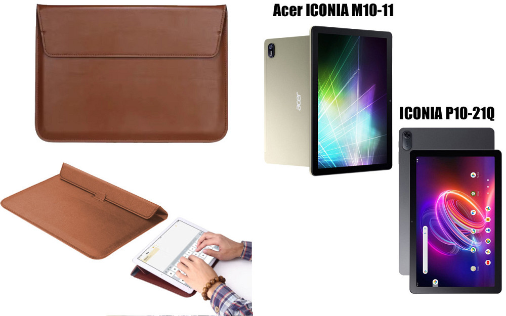 Чохол-конверт VitoCase для Acer ICONIA M10-11, ICONIA P10-21Q, з функцією підставки для планшета Коричневий Київ - фото 1