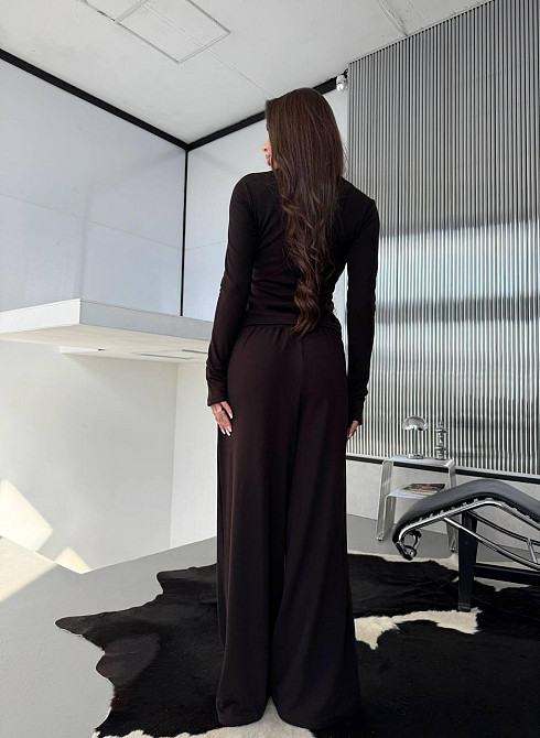 Женский прогулочный костюм двойка трикотаж термо Шоколад Одесса - изображение 9