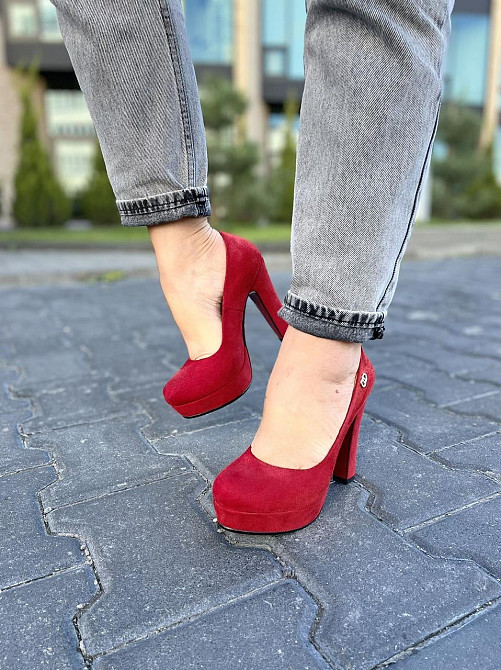Туфлі жіночі STILLETA червоні еко-замша каблук 11см (D280-J004-4) 35р.36р. Коломия - фото 6