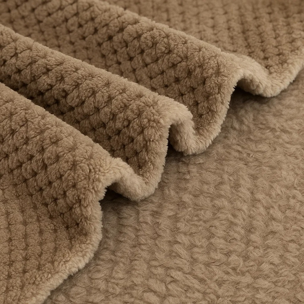 Плед-покрывало теплое фланелевое бархатное одеяло утепленное для дивана или кровати 200х230 см,коричневый Каменец-Подольский - изображение 2