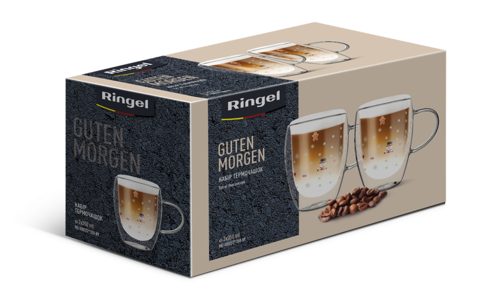 Набір чашок з подвійною стінкою Ringel Guten Morgen, 2х350 мл (7004846) Київ - фото 4