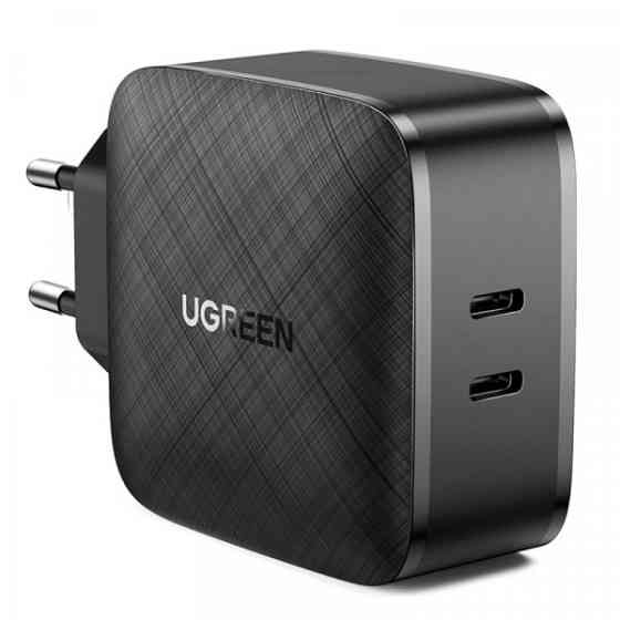Зарядний пристрій 2xUSB 66W GAN PD (2xType-C) CD216 Ugreen PD Fast Charger Чорний (70867) Київ