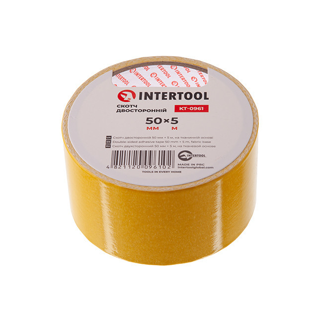 Скотч двосторонній, 5 м, 50 мм, на тканинній основі INTERTOOL KT-0961 Київ - фото 5
