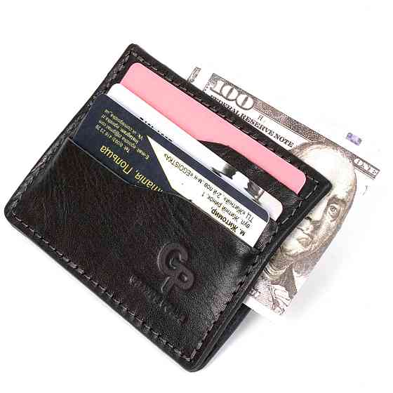 Шкіряний картхолдер GRANDE PELLE 11500 Чорний Київ