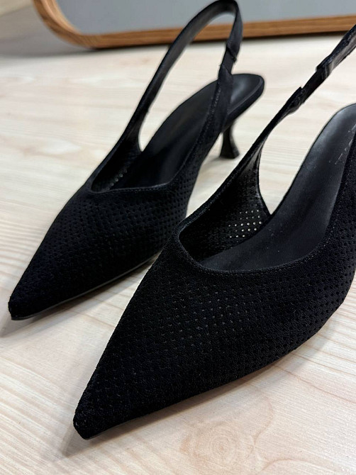 Туфлі жіночі Meideli 2051-37 slingback човники замшеві з перфорацією чорні, 38, 24,7 см Київ - фото 10