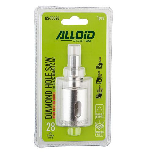 Свердло корончате алмазне по склу та кераміці 28мм з центрувальним свердлом Alloid Одеса - фото 3