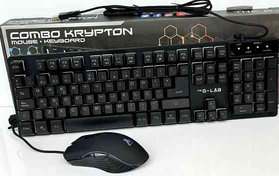 Дротова ігрова клавіатура та миша G-LAB KRYPTON Combo RGB підсвітка. Харків