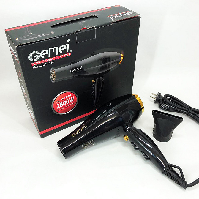 Функциональный профессиональный фен Gemei GM 1765 2800 Вт, Качественный фен для волос JV-58 Львов - изображение 9